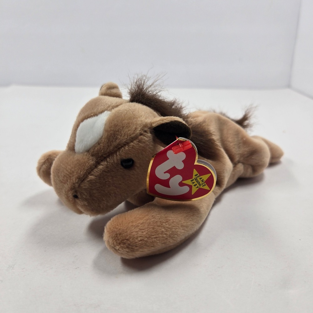 Ty Beanie Baby Derby the Horse Tan Brown White Star Plush 1995 1998 Retired